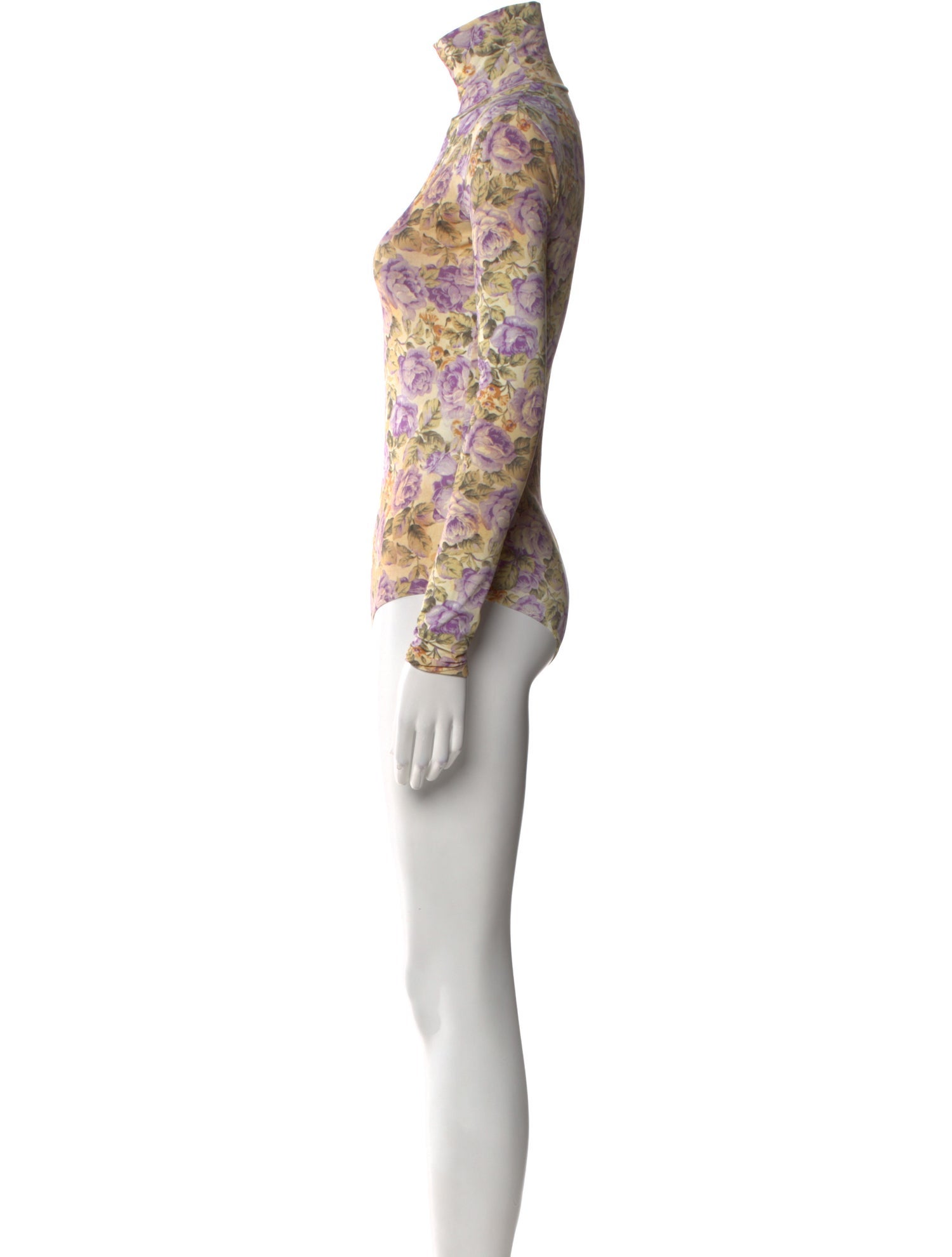 No.6 Floral Print Turtleneck Bodysuit