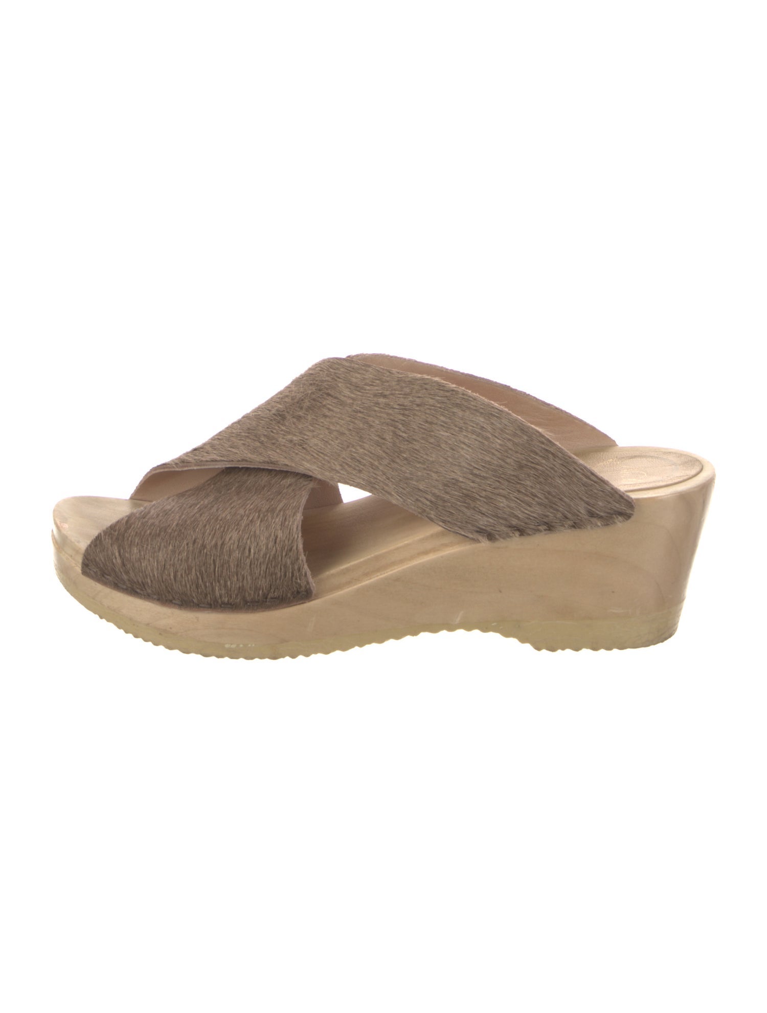 No.6 Ponyhair Colorblock Pattern Slides