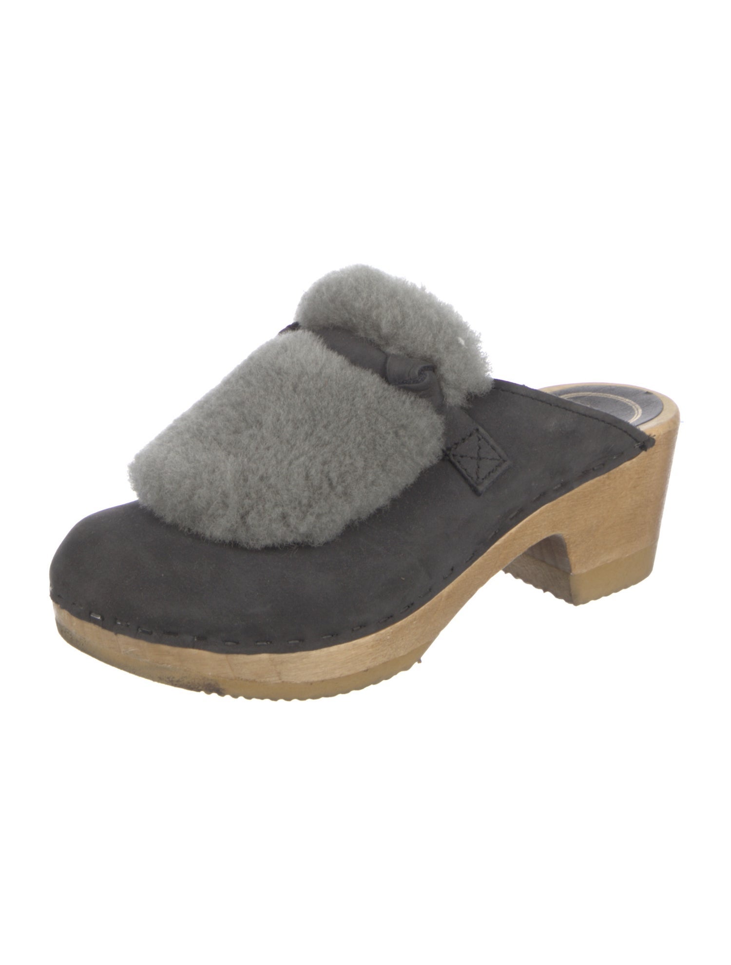 No.6 Suede Colorblock Pattern Mules