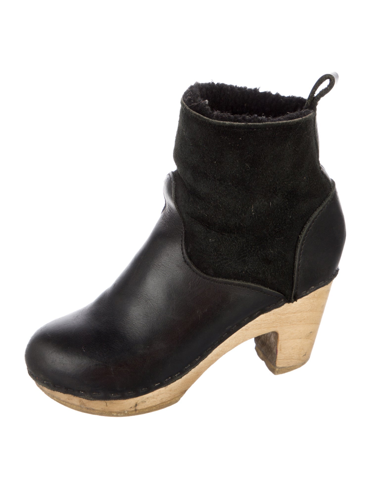 No.6 Leather Fur Trim Boots