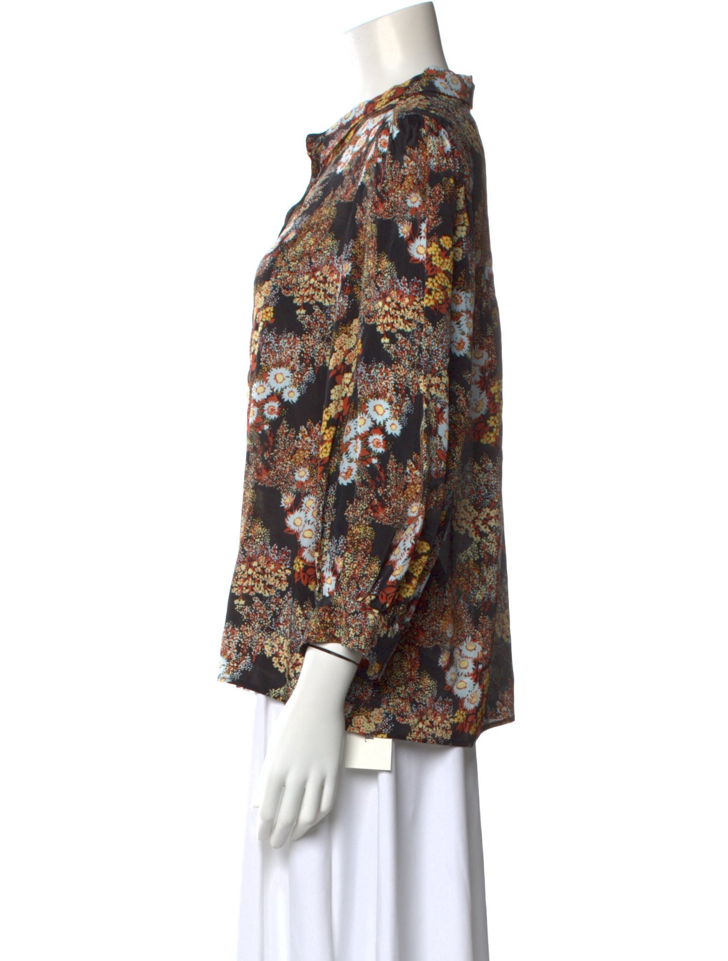 No.6 Floral Print Three-Quarter Sleeve Blouse