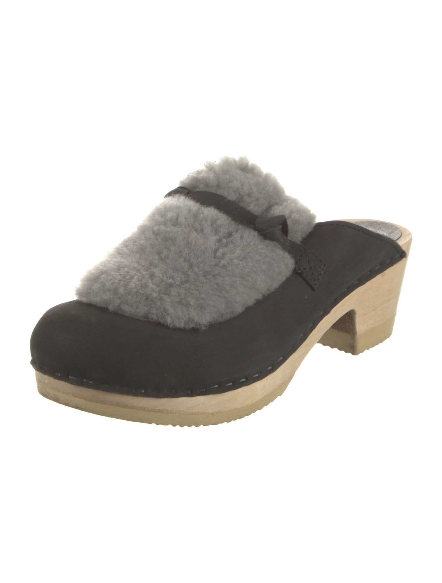 No.6 Suede Colorblock Pattern Mules