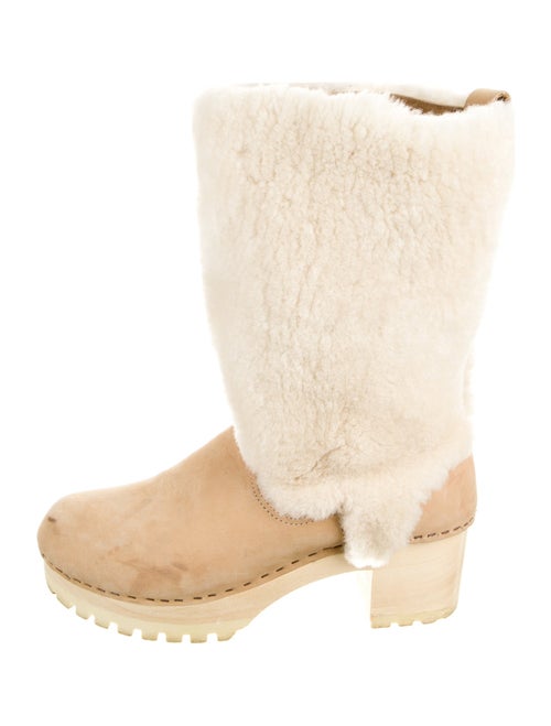 No. 6 Store Suede Fur Trim Boots