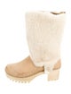 No. 6 Store Suede Fur Trim Boots