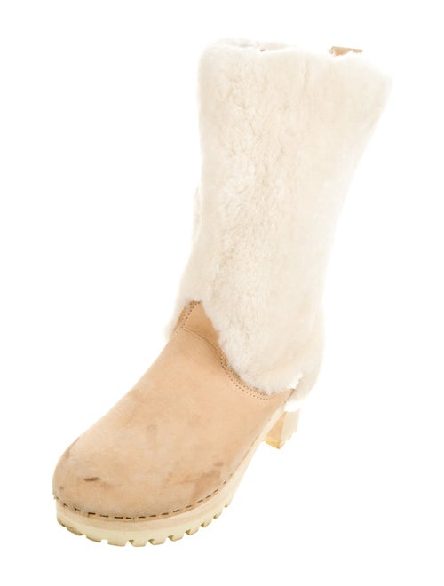 No. 6 Store Suede Fur Trim Boots