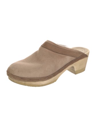 No. 6 Store Suede Fur Trim Mules