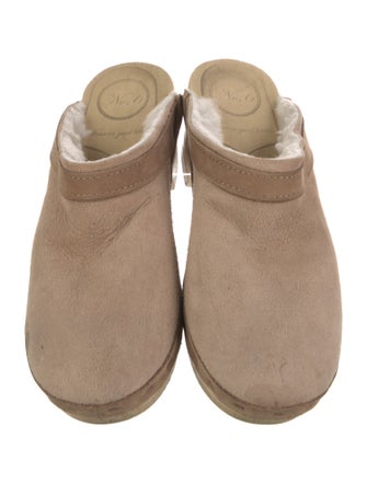 No. 6 Store Suede Fur Trim Mules