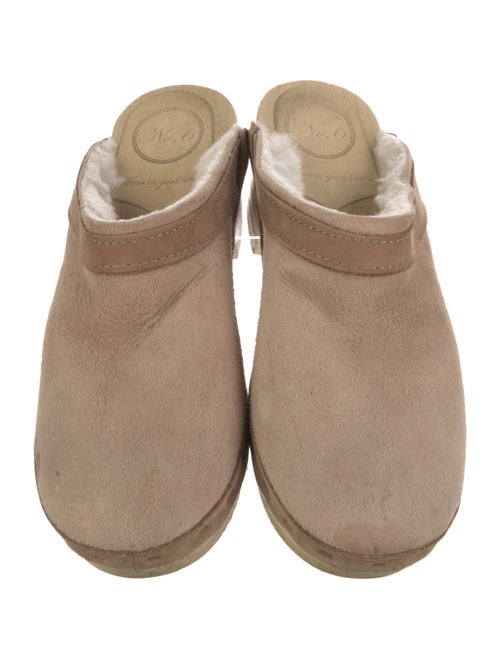 No. 6 Store Suede Fur Trim Mules