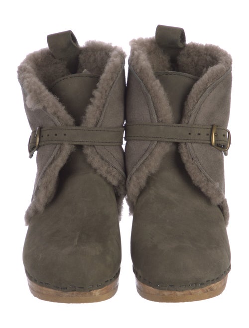 No. 6 Store Suede Faux Fur Trim Lace-Up Boots