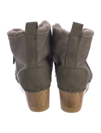 No. 6 Store Suede Faux Fur Trim Lace-Up Boots