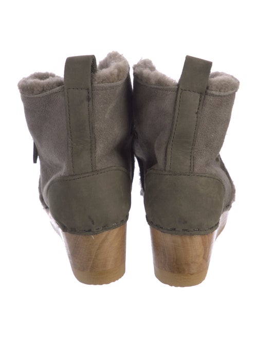 No. 6 Store Suede Faux Fur Trim Lace-Up Boots