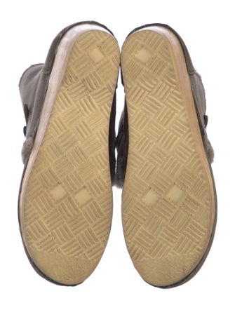 No. 6 Store Suede Faux Fur Trim Lace-Up Boots