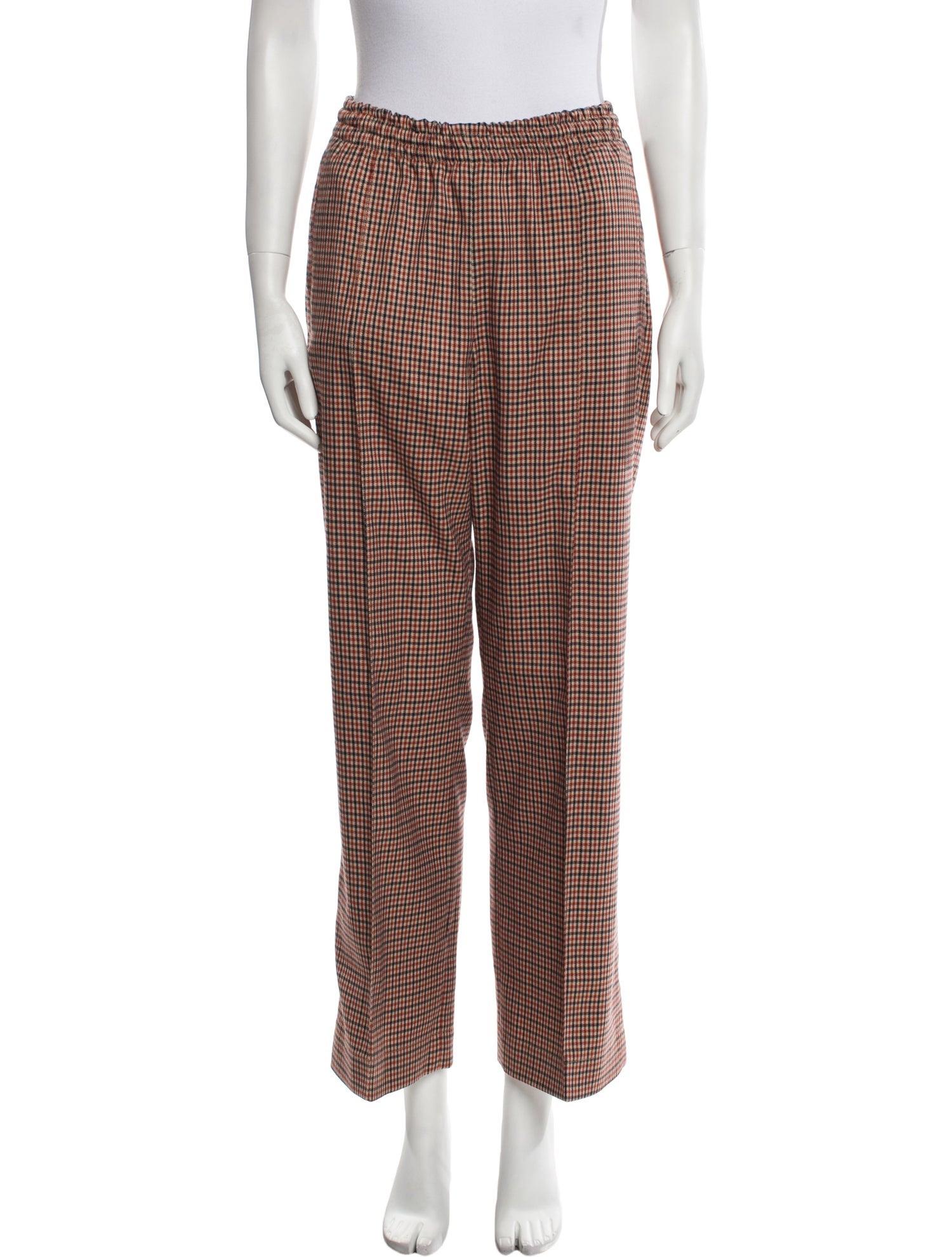 No. 6 Store Plaid Print Wide Leg Pants