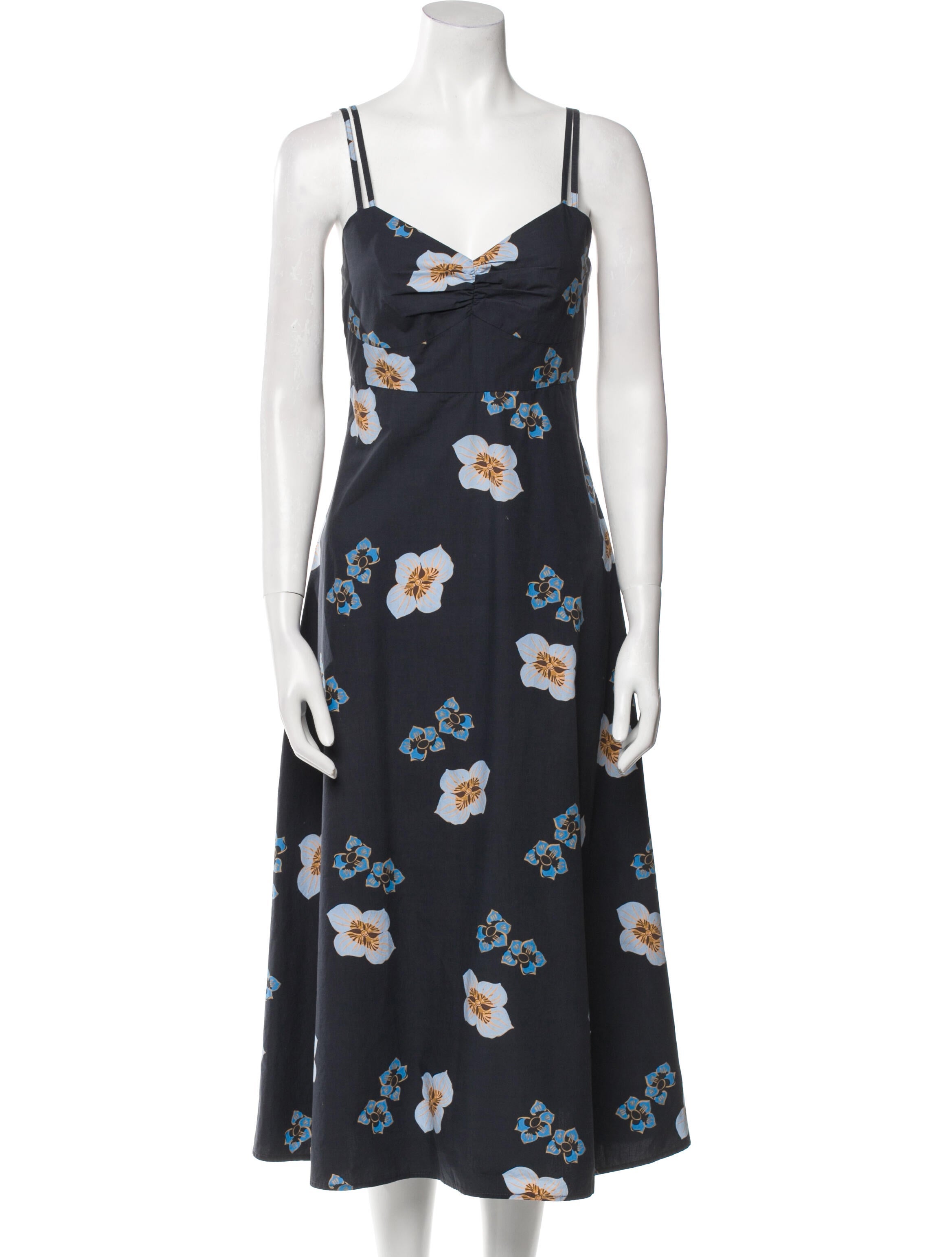 No. 6 Store Floral Print Midi Length Dress