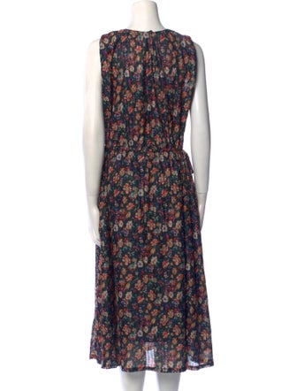 No. 6 Store Floral Print Midi Length Dress