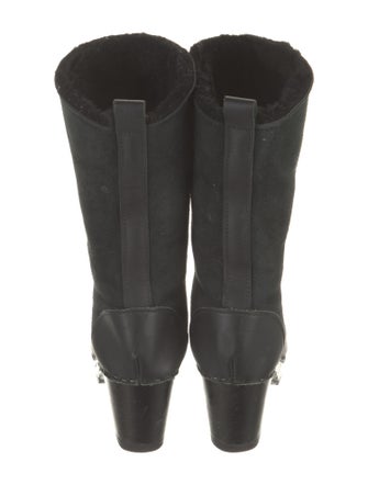 No. 6 Store Suede Leather Trim Embellishment Sock Boots