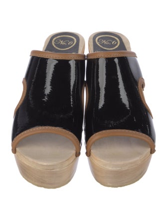 No. 6 Store Patent Leather Printed Slides