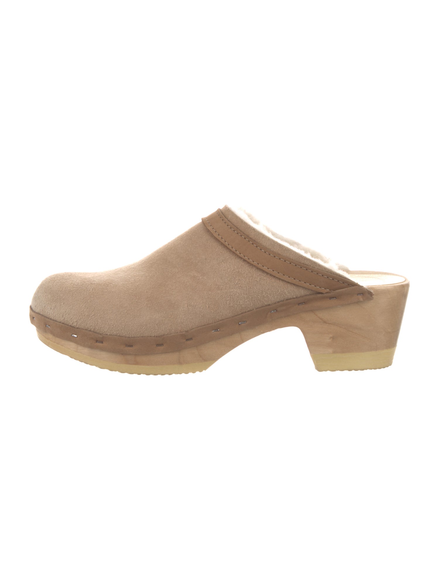 No. 6 Store Suede Fur Trim Mules