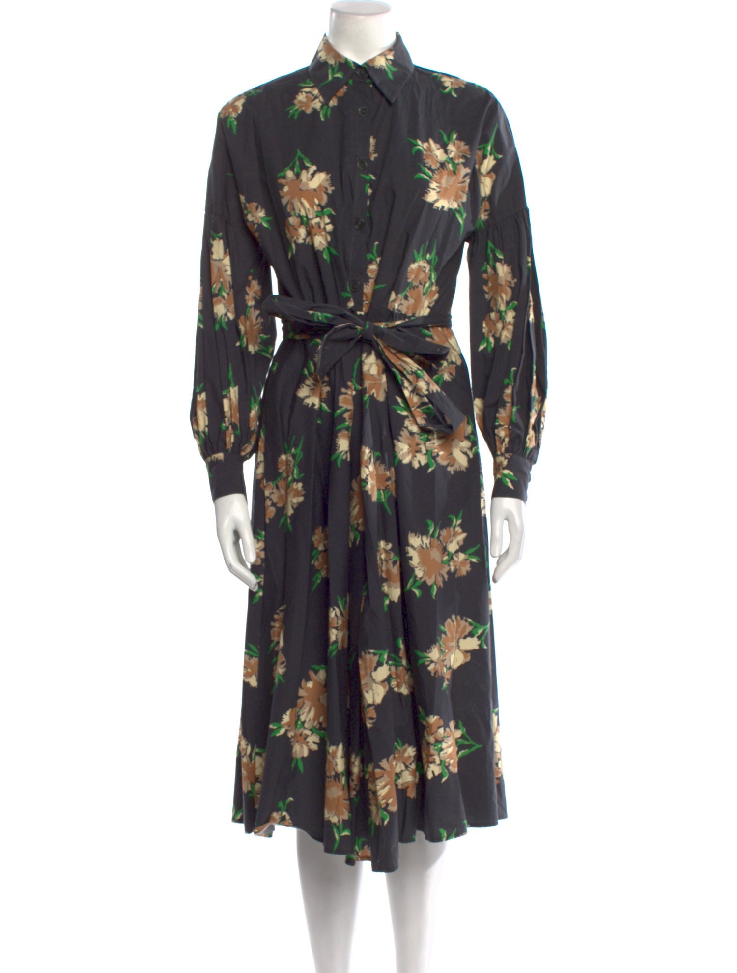 No. 6 Store Floral Print Midi Length Dress