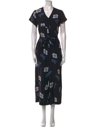 No. 6 Store Silk Floral Print Jumpsuit