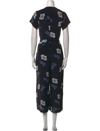 No. 6 Store Silk Floral Print Jumpsuit