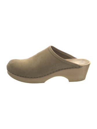 No. 6 Store Suede Whipstitch Trim Mules