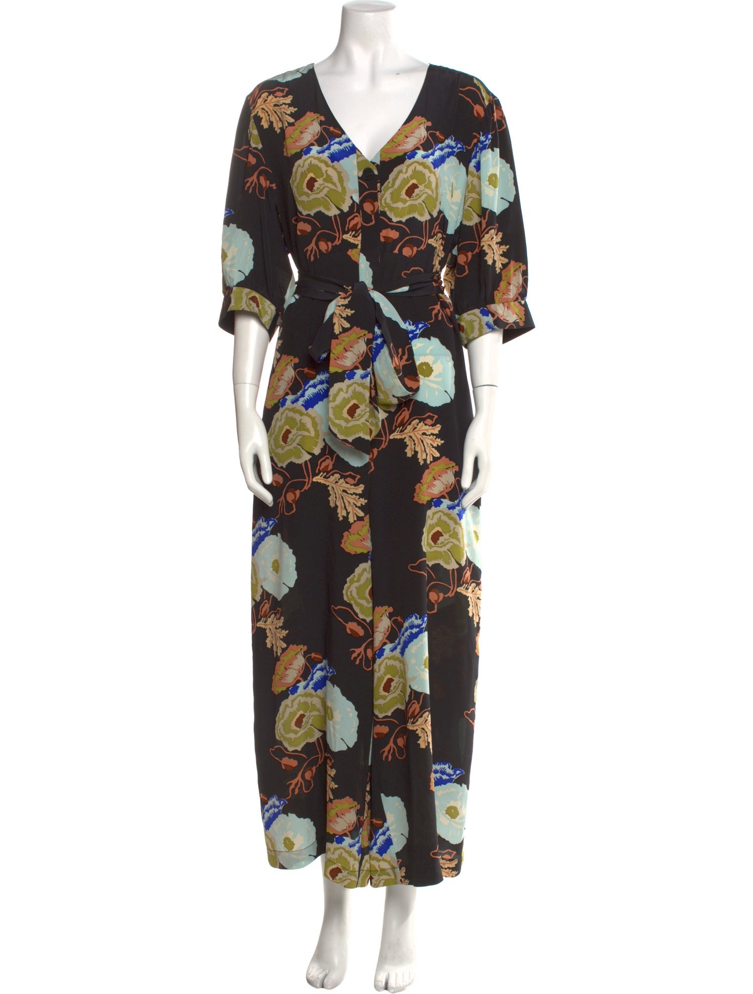 No. 6 Store Silk Floral Print Jumpsuit