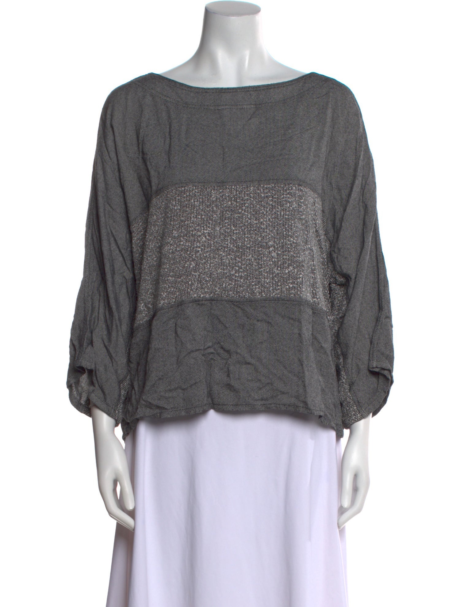 No. 6 Store Bateau Neckline Three-Quarter Sleeve Blouse