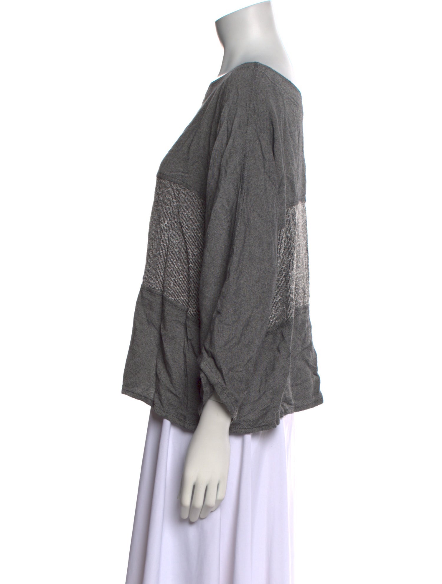 No. 6 Store Bateau Neckline Three-Quarter Sleeve Blouse