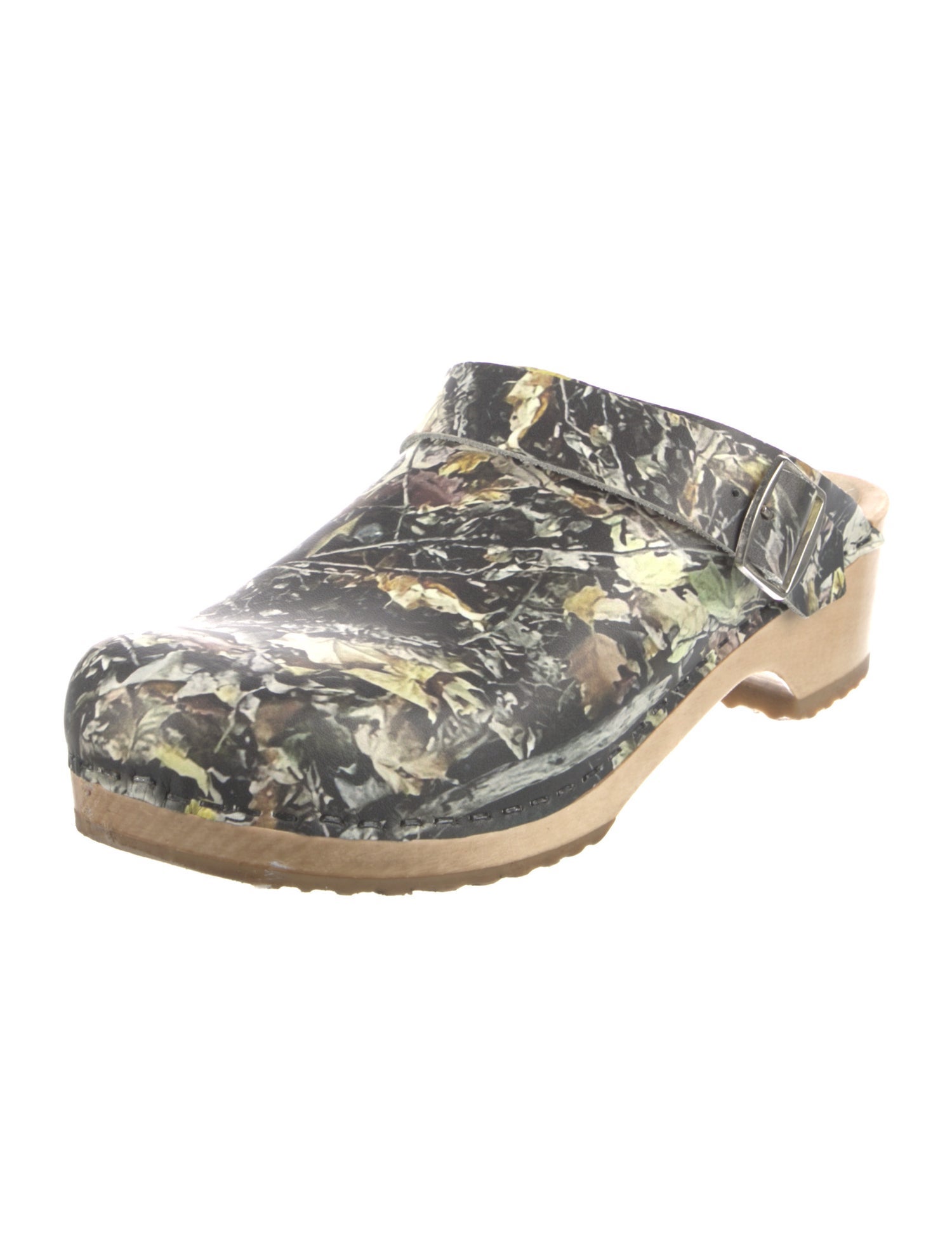No. 6 Store Leather Floral Print Mules