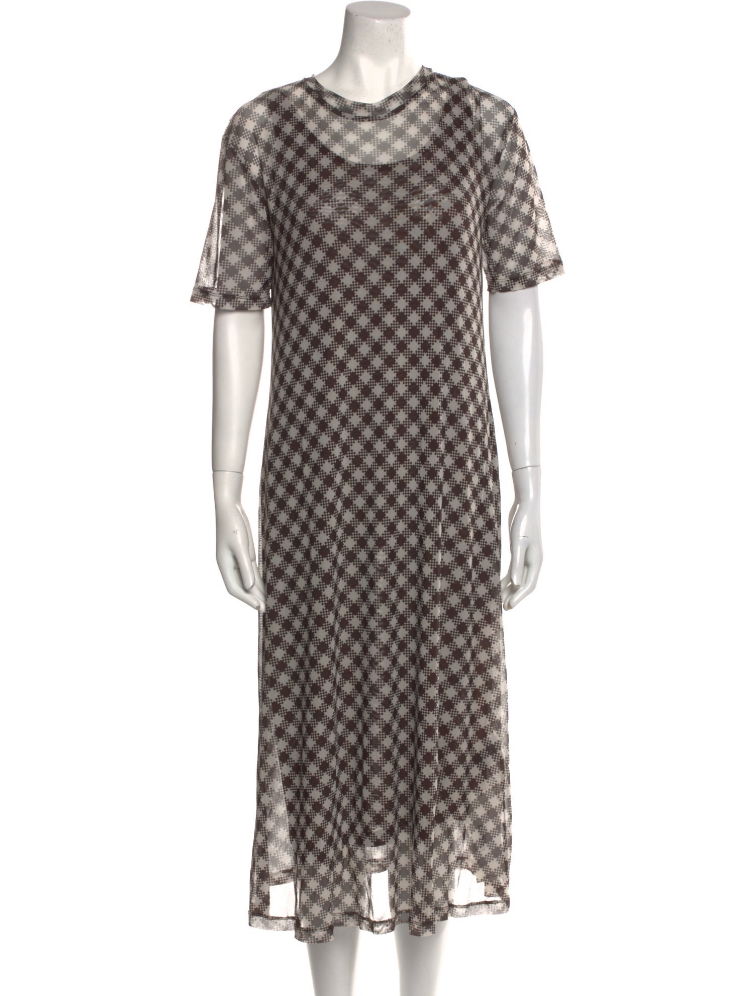 No. 6 Store Plaid Print Midi Length Dress