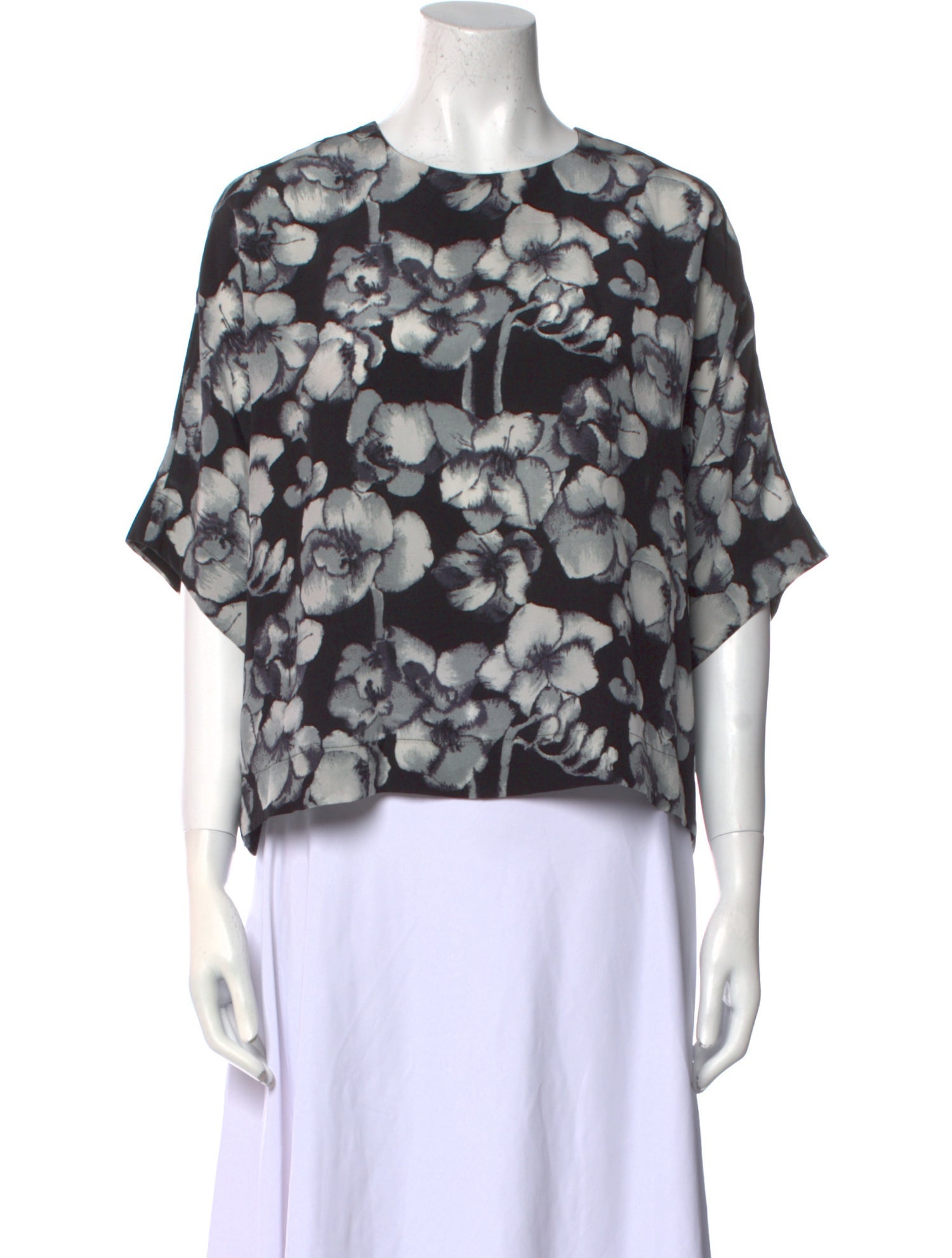 No. 6 Store Silk Floral Print Blouse