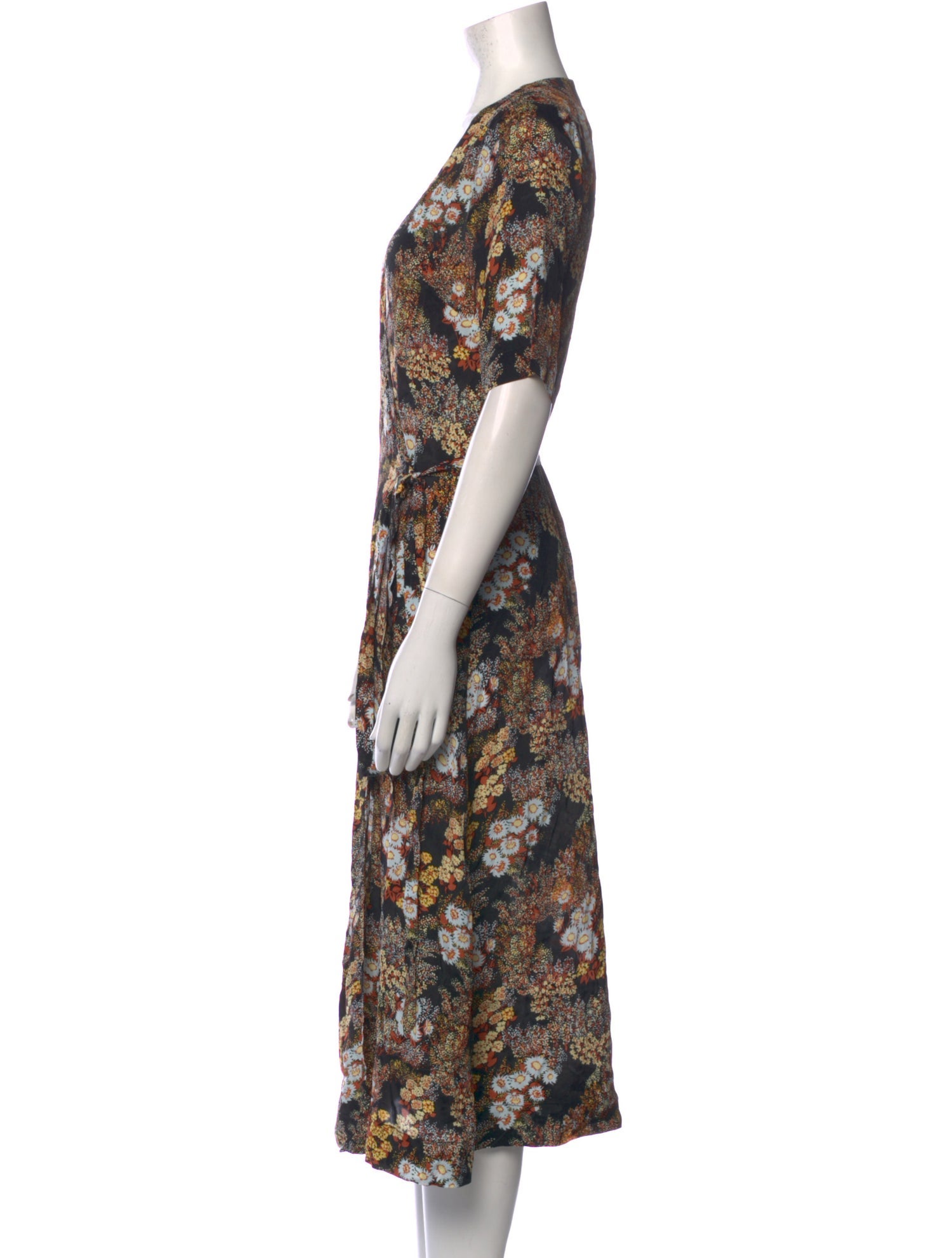 No. 6 Store Floral Print Midi Length Dress