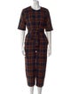 No. 6 Store Wool Plaid Print Jumpsuit