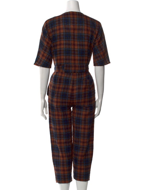No. 6 Store Wool Plaid Print Jumpsuit