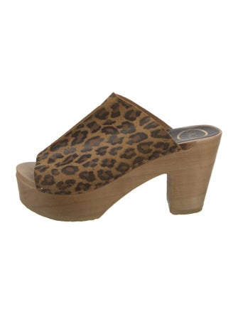 No. 6 Store Calf Hair Embroidered Accent Slides