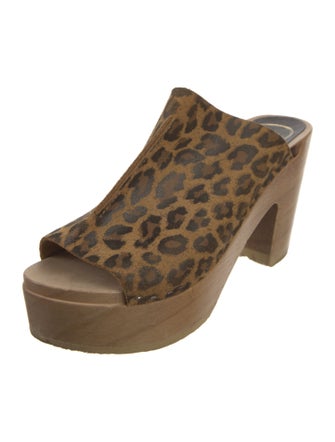 No. 6 Store Calf Hair Embroidered Accent Slides