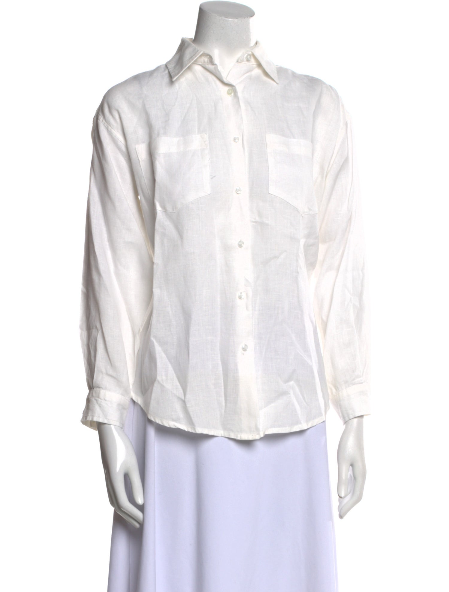 No. 6 Store Linen Long Sleeve Button-Up Top