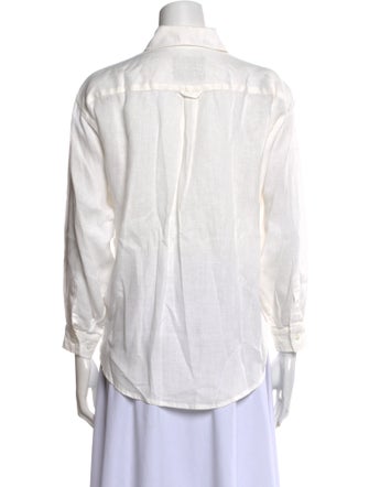 No. 6 Store Linen Long Sleeve Button-Up Top