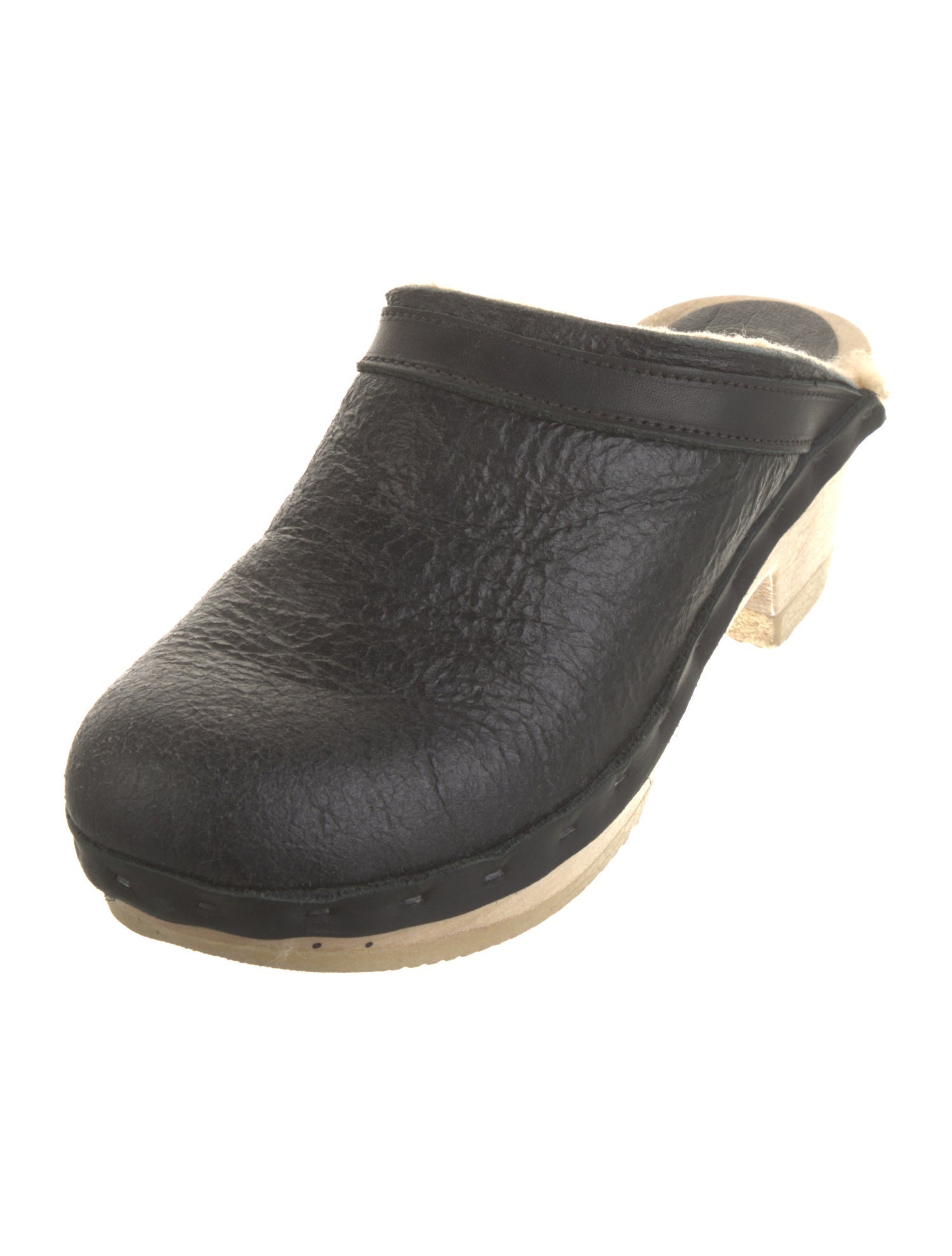 No. 6 Store Leather Fur Trim Espadrilles