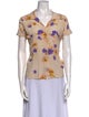 No. 6 Store Silk Floral Print Button-Up Top