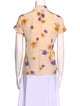 No. 6 Store Silk Floral Print Button-Up Top