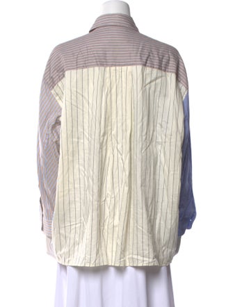 No. 6 Store Plaid Print Long Sleeve Button-Up Top