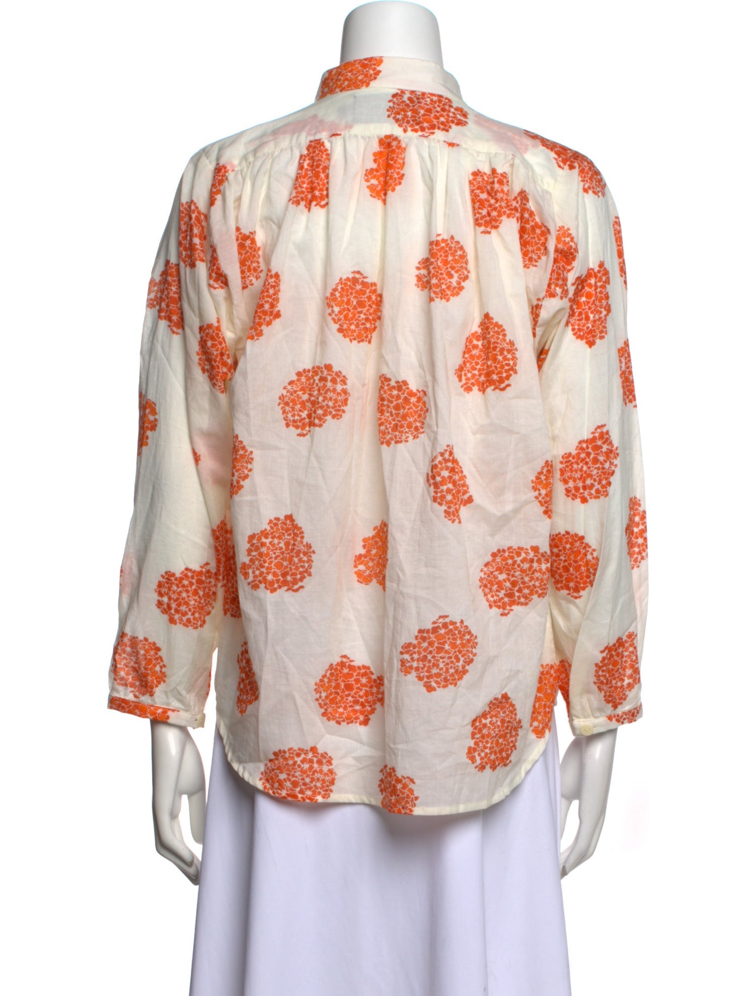 No. 6 Store Floral Print Mock Neck Blouse