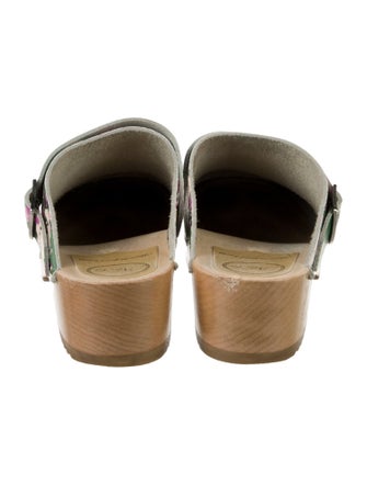 No. 6 Store Leather Floral Print Mules