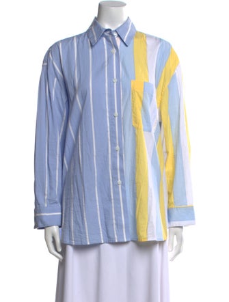 No. 6 Store Striped Long Sleeve Button-Up Top