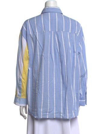 No. 6 Store Striped Long Sleeve Button-Up Top