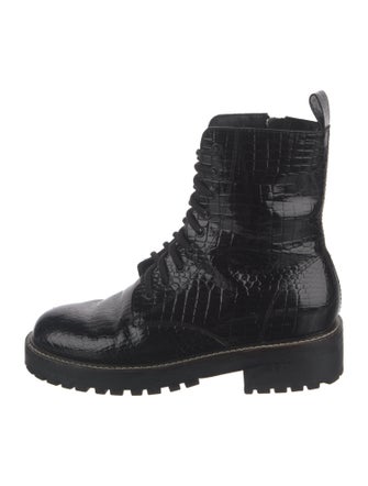No. 6 Store Leather Striped Combat Boots