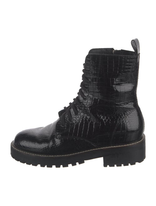 No. 6 Store Leather Striped Combat Boots