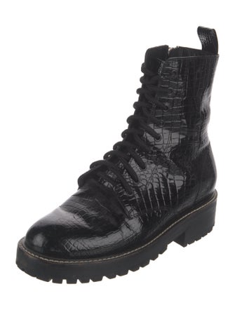 No. 6 Store Leather Striped Combat Boots